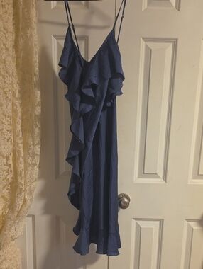 Victoria's Secret Navy Ruffle Midi Slip Nightgown
